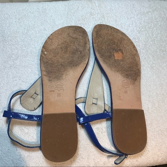 Mario Giordano Zalando Genuine Full Leather Flat T Sandals Ankle Strap Milano 38 - Picture 7 of 11